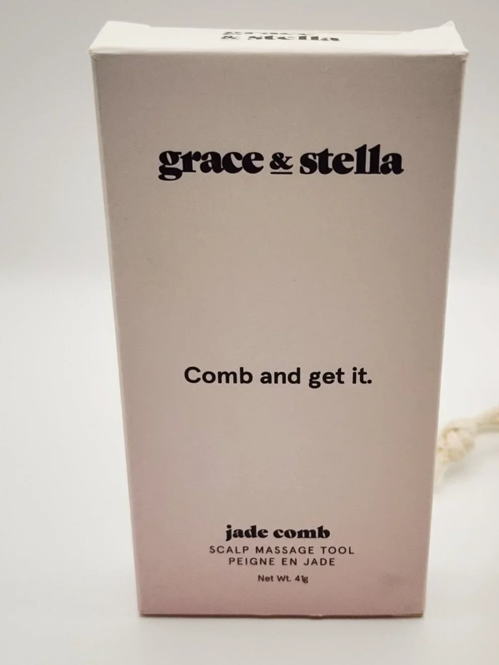Grace & Stella Jade Comb Scalp Massage Tool 100% Xiuyan Stone Hair Gua Sha NIB